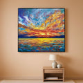 Seascape Sunrise Coastal Wall Art 30x60 Hand-Painted Canvas – main view