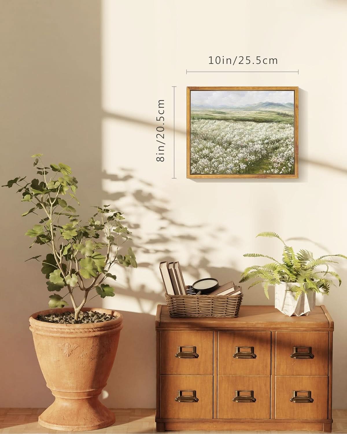 Natural Finish Landscape Wall Art 8x10 Framed Canvas – image 5