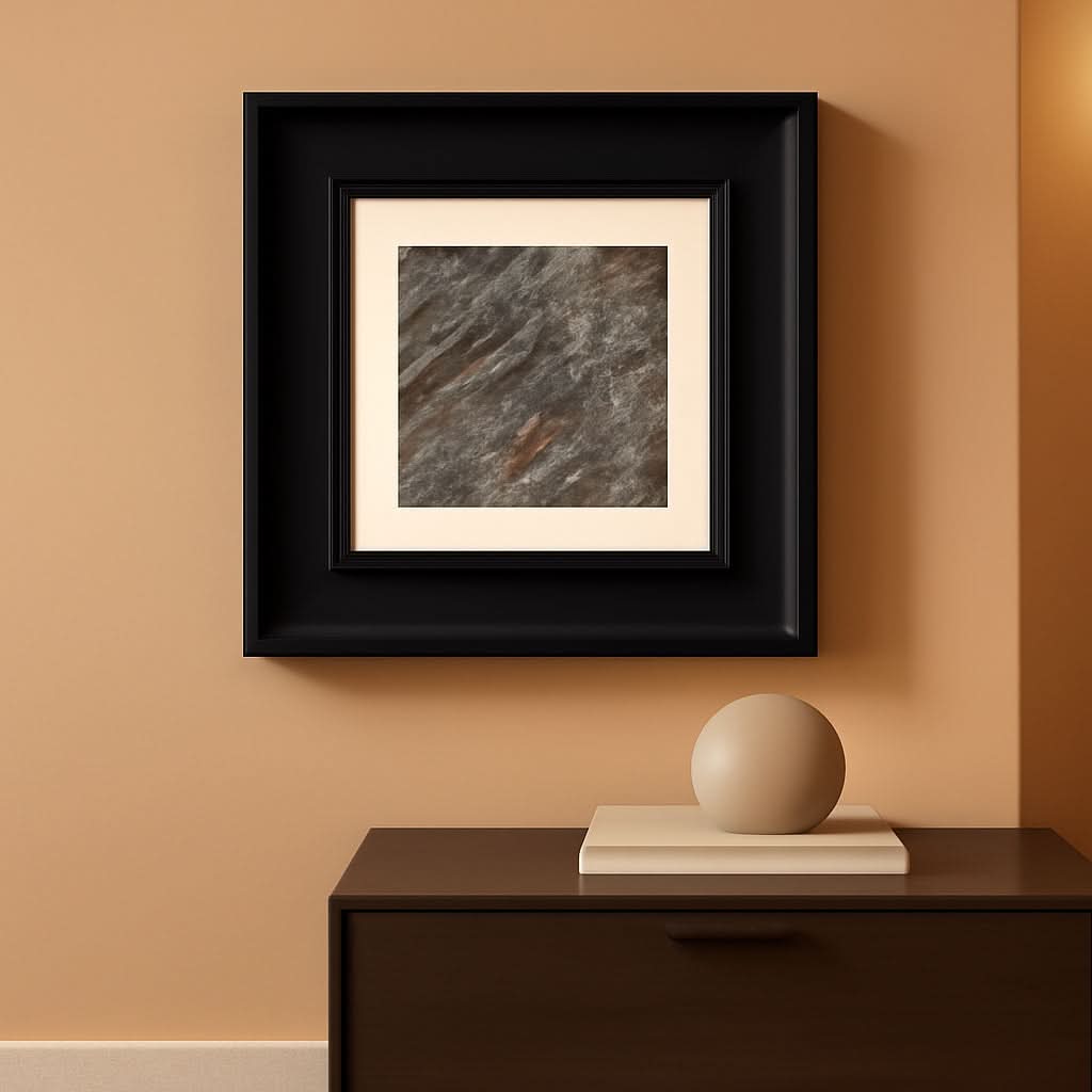 Marble Natural Abstract Wall Art 14x14 Framed for Living Room – main view