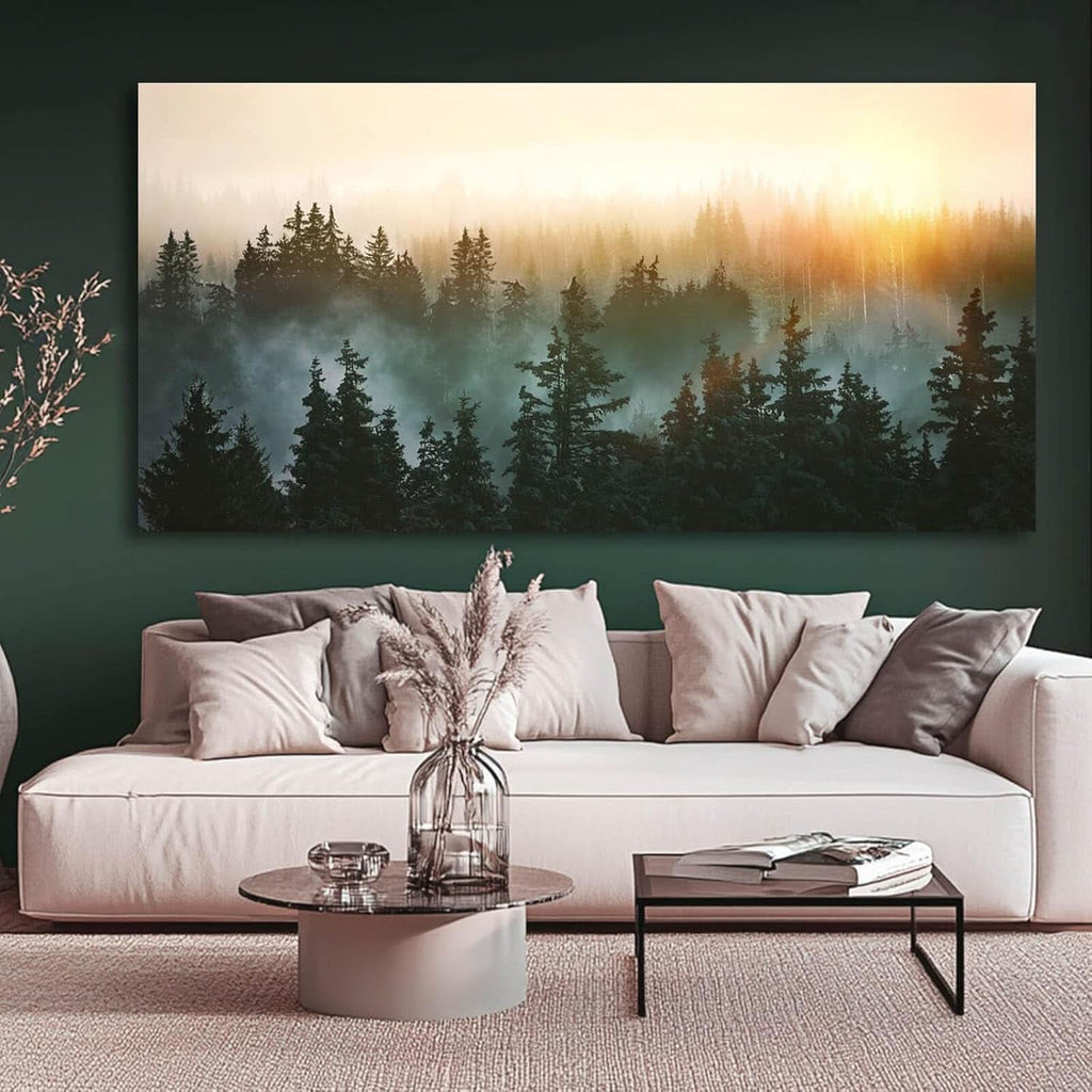 Sunrise Forestscape Landscape Wall Art 48x24 Framed Canvas – image 7