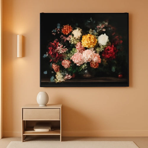 Abstract Floral Wall Art 24x36 Colorful Canvas for Living Room – main view