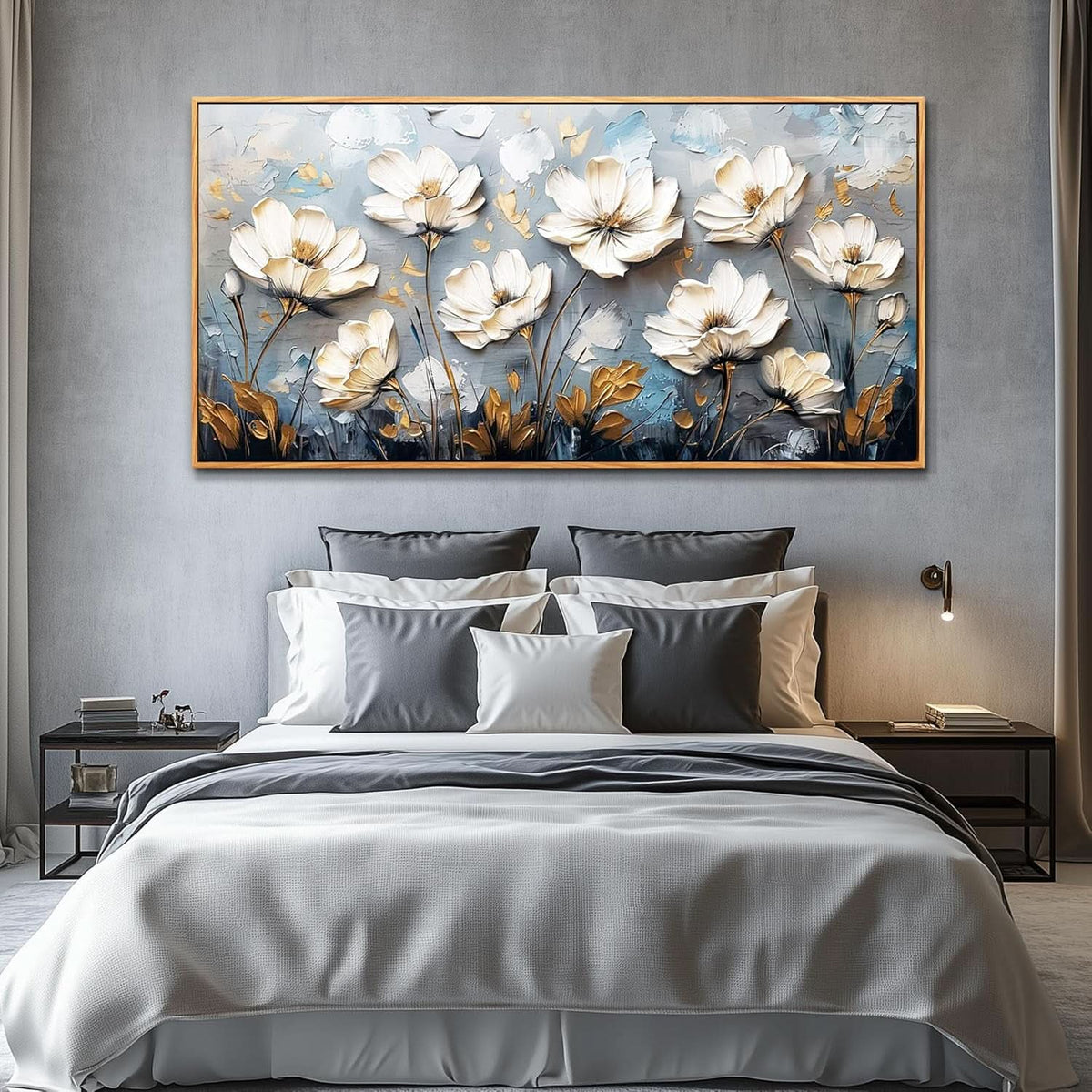 Floral Wall Art 20x40 Framed Canvas for Living Room – image 2
