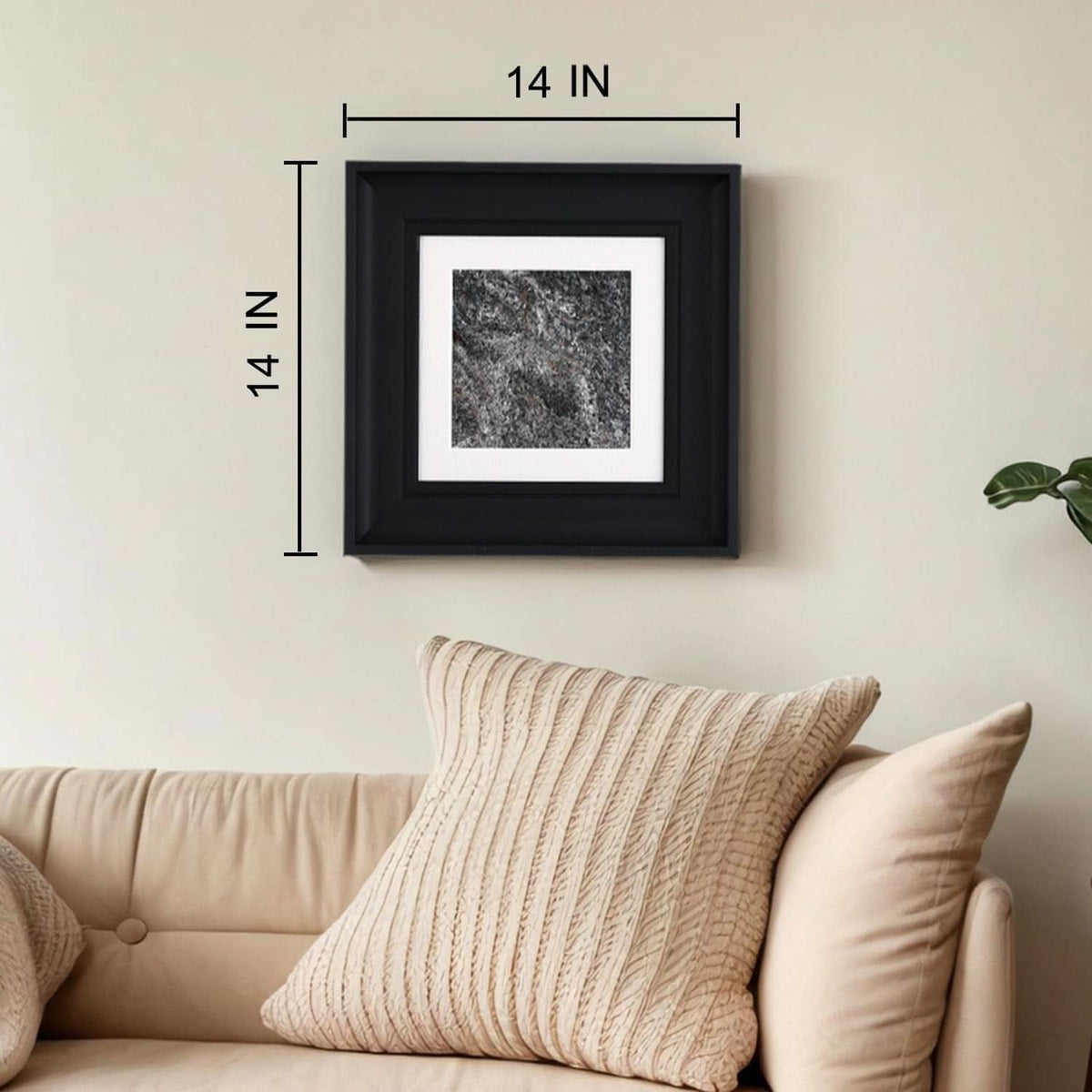 Marble Natural Abstract Wall Art 14x14 Framed for Living Room – image 3