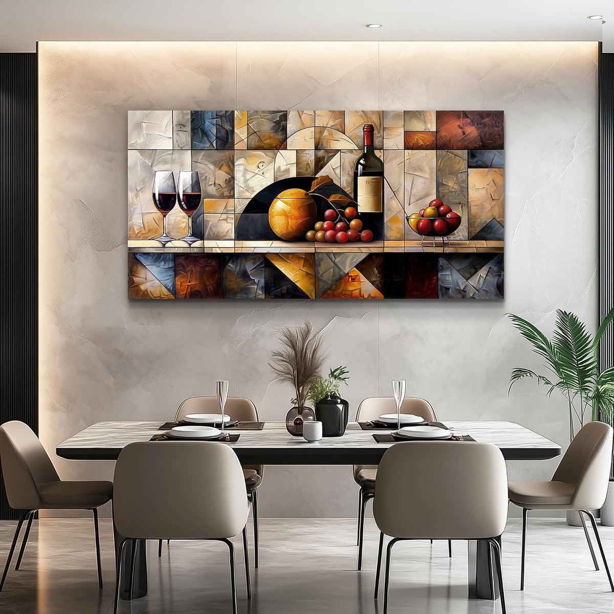 Wine Glass Opulent Landscape Wall Art 20x40 Canvas – image 2