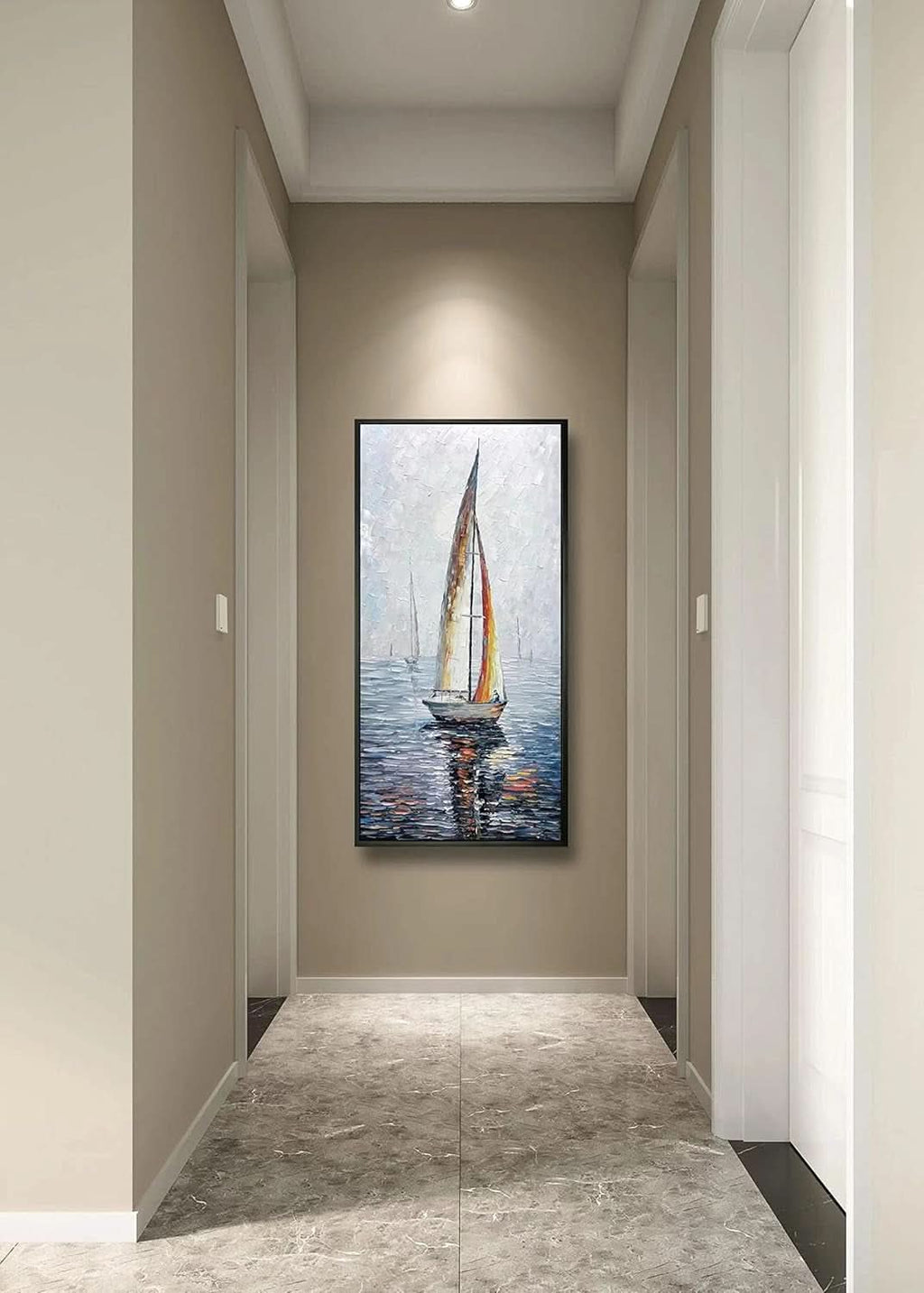 Abstract Wall Art 24x48 Hand-Painted Canvas for Living Room – image 8