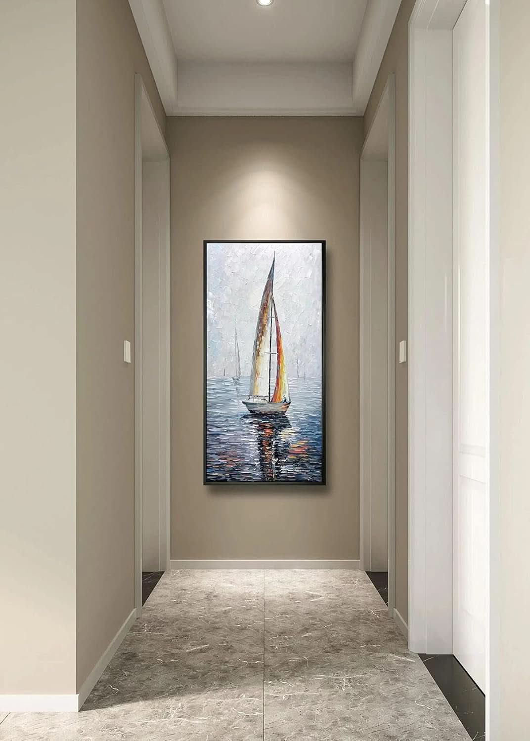 Abstract Wall Art 24x48 Hand-Painted Canvas for Living Room – image 8