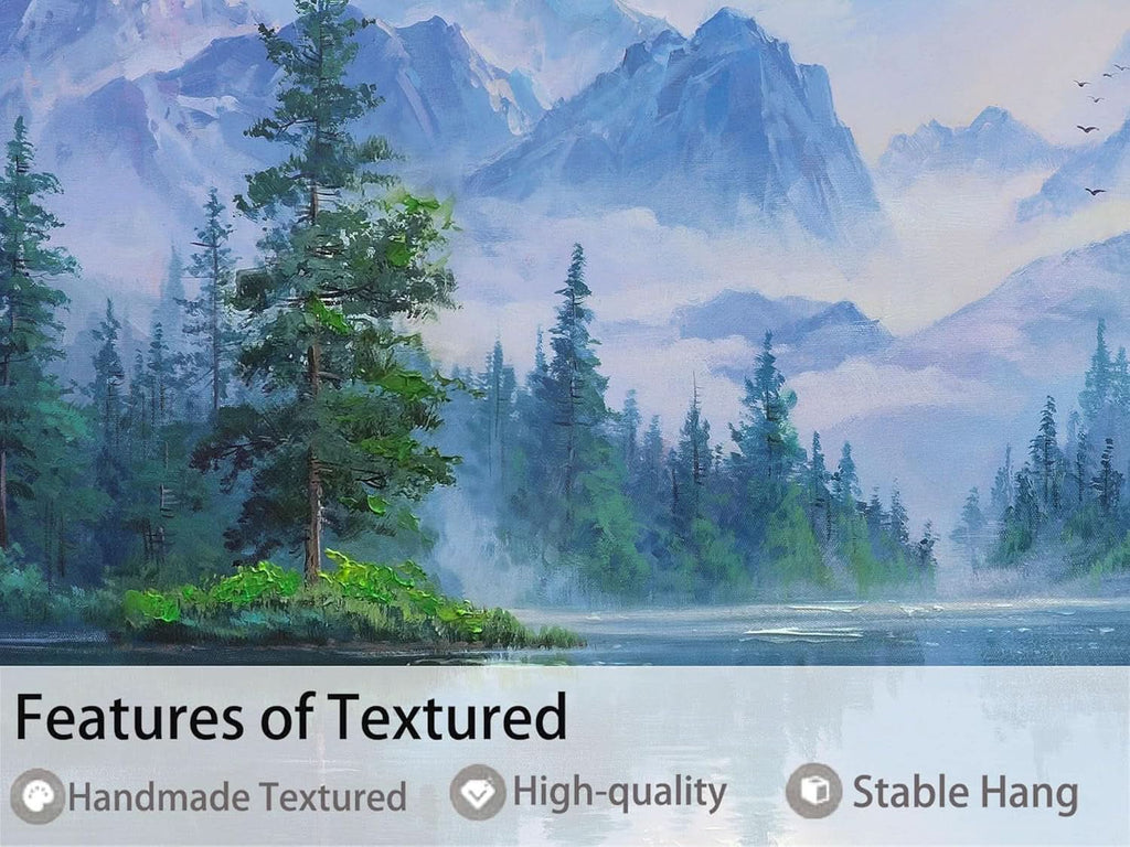 Forest Landscape Wall Art 40x20 Framed Green Canvas – image 4