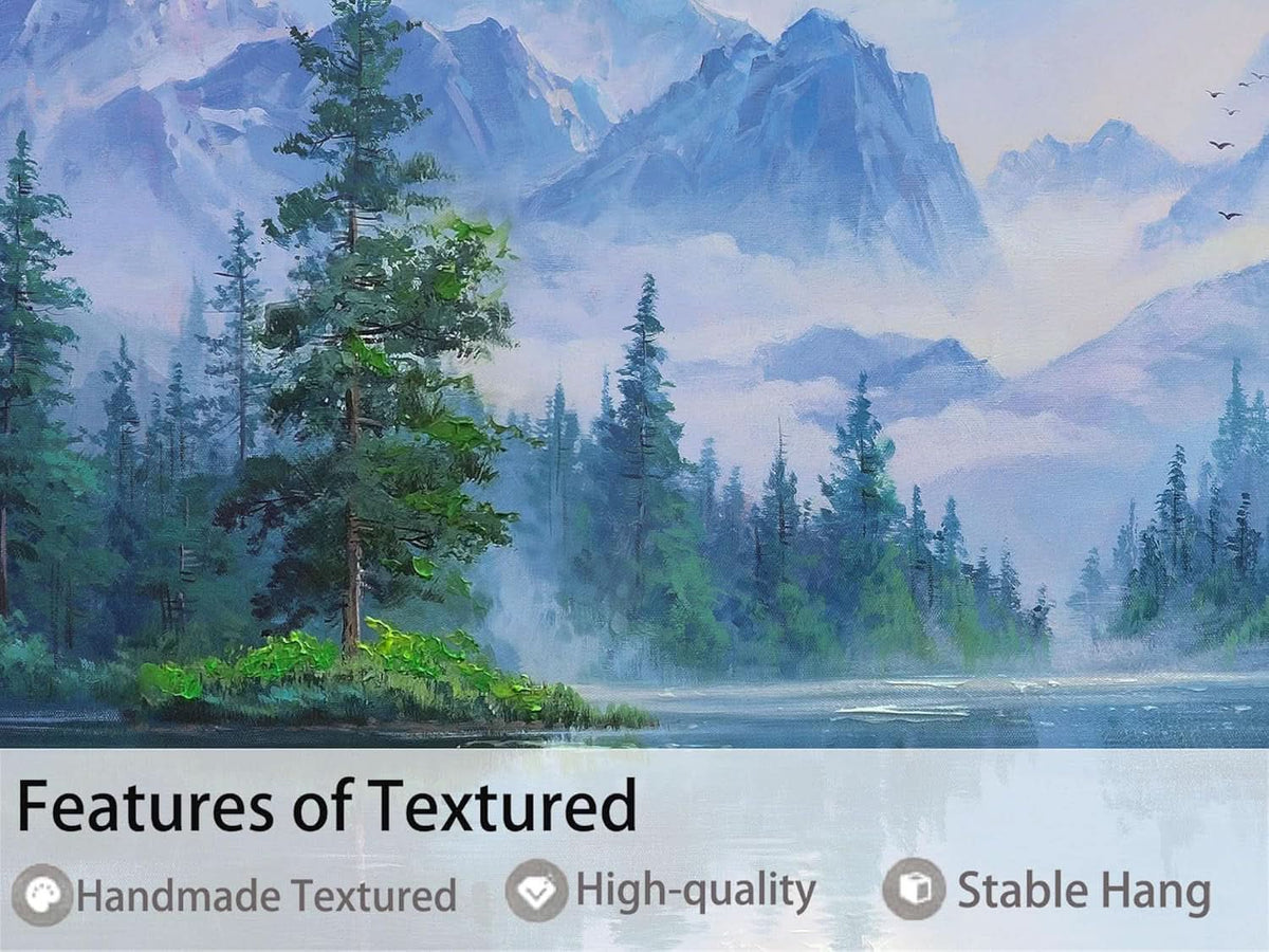Forest Landscape Wall Art 40x20 Framed Green Canvas – image 4