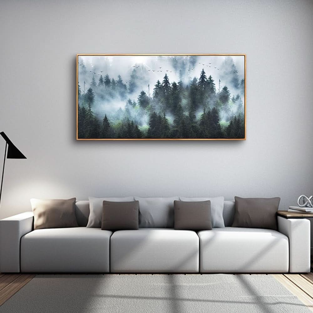 Forest Artisan Fog Landscape Wall Art 24x48 Framed Canvas – image 4