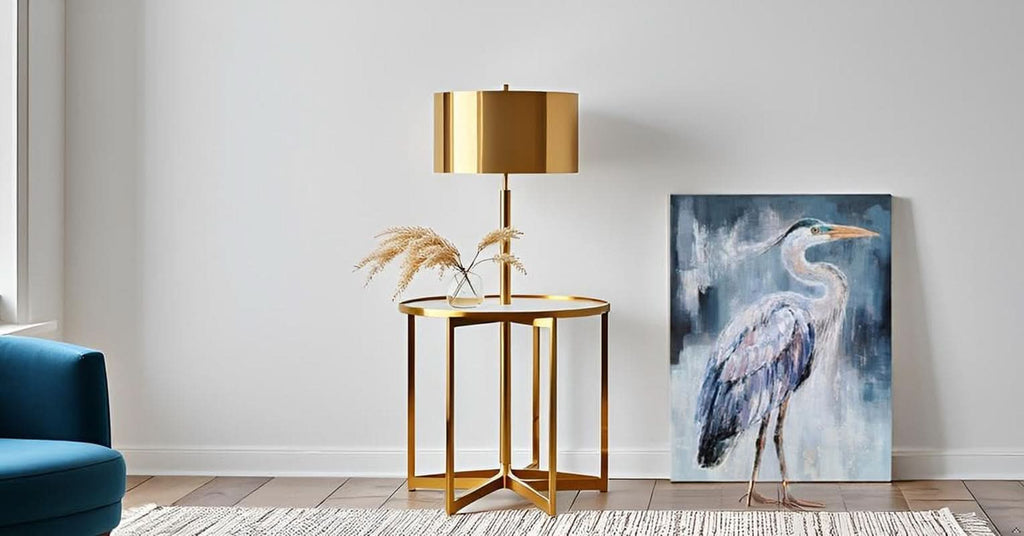 Heron Abstract Wall Art Hand-Painted Blue Canvas for Living Room – image 9