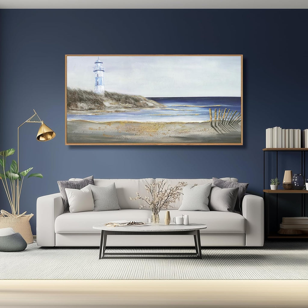 Ocean Coastal Wall Art 30x60 Framed Deep Blue for Living Room – image 2