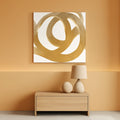 Contour Leaf Botanical Wall Art Gold Neutral Canvas – main view