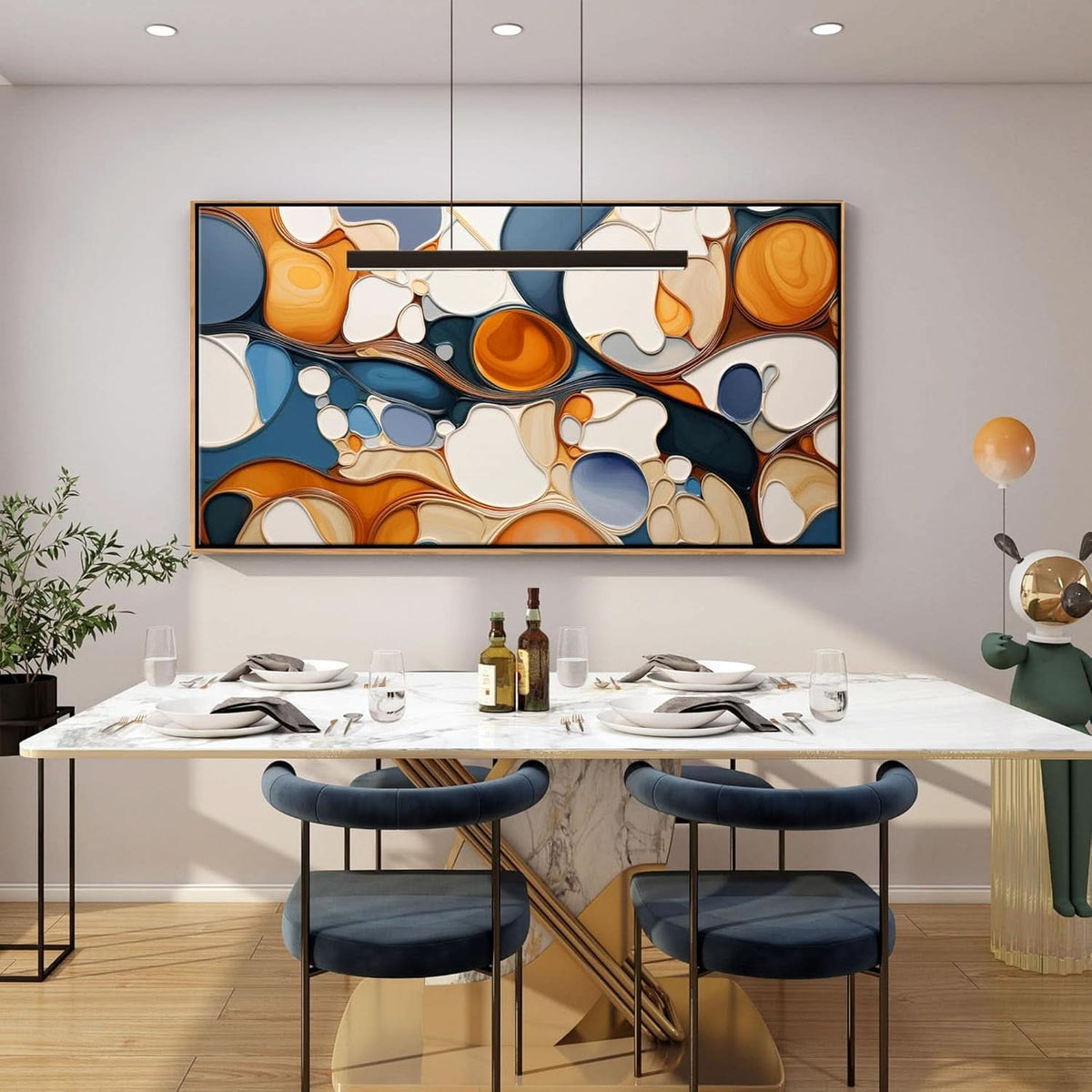 Abstract Wall Art Extra Large Framed Colorful Canvas – image 3