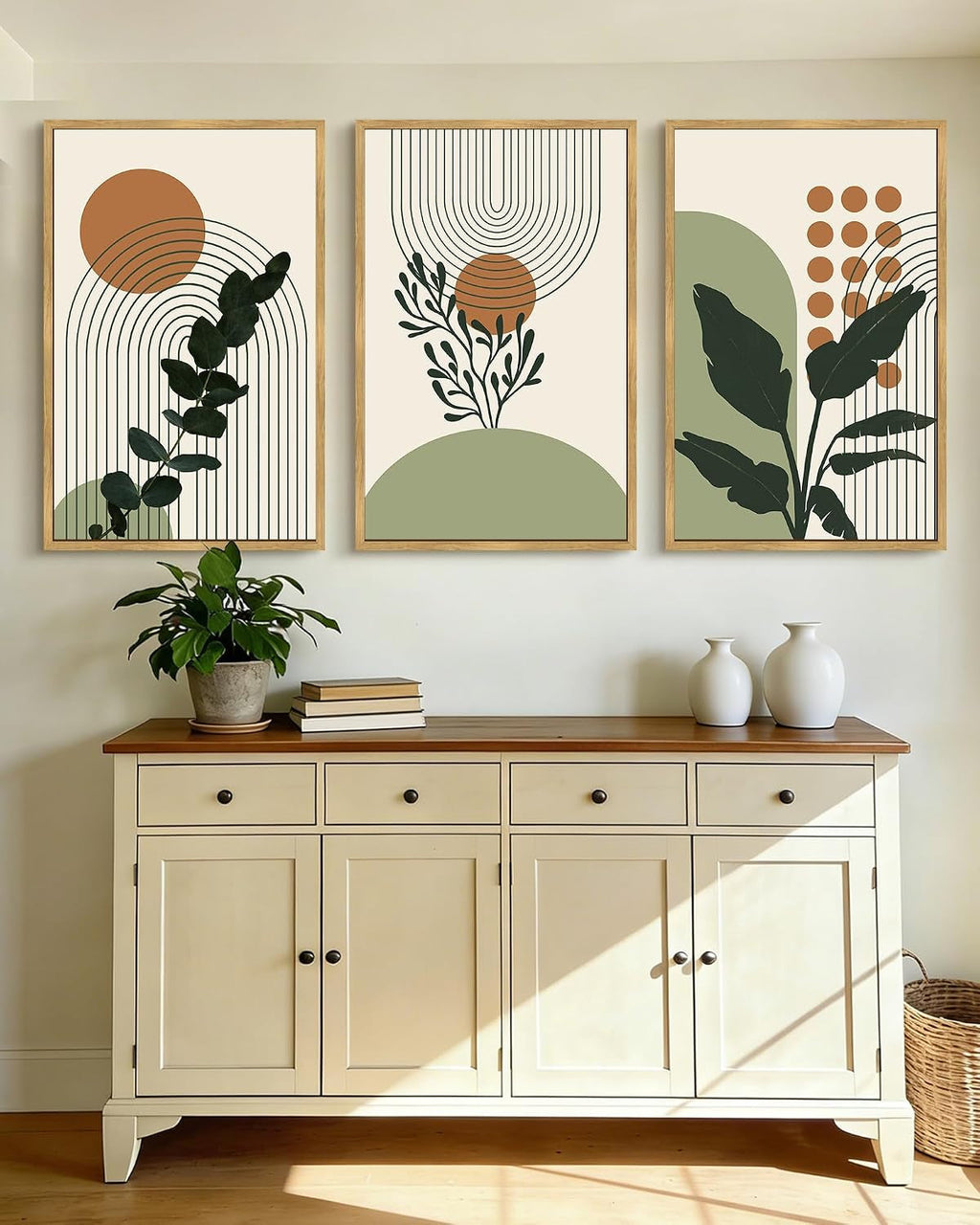 Boho Botanical Wall Art 24x36 Framed Green Canvas for Living Room – image 6