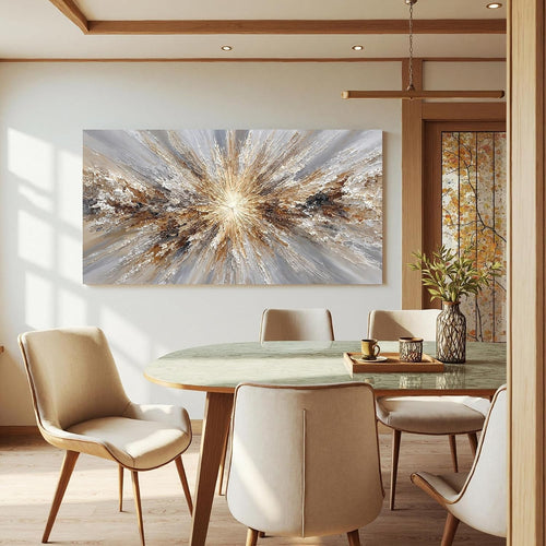 Abstract Wall Art 20x40 White Brown Canvas for Living Room – image 2
