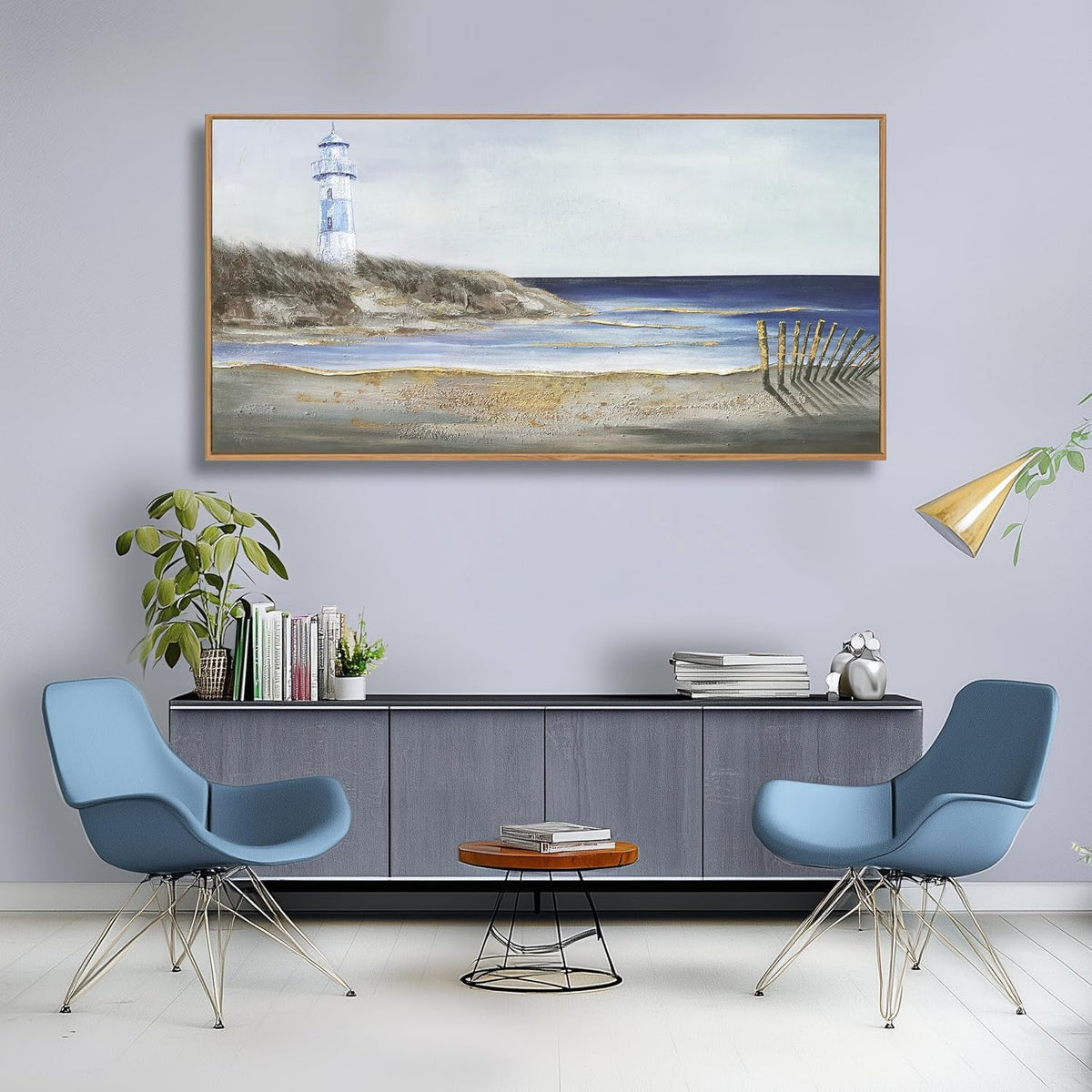 Ocean Coastal Wall Art 30x60 Framed Deep Blue for Living Room – image 6