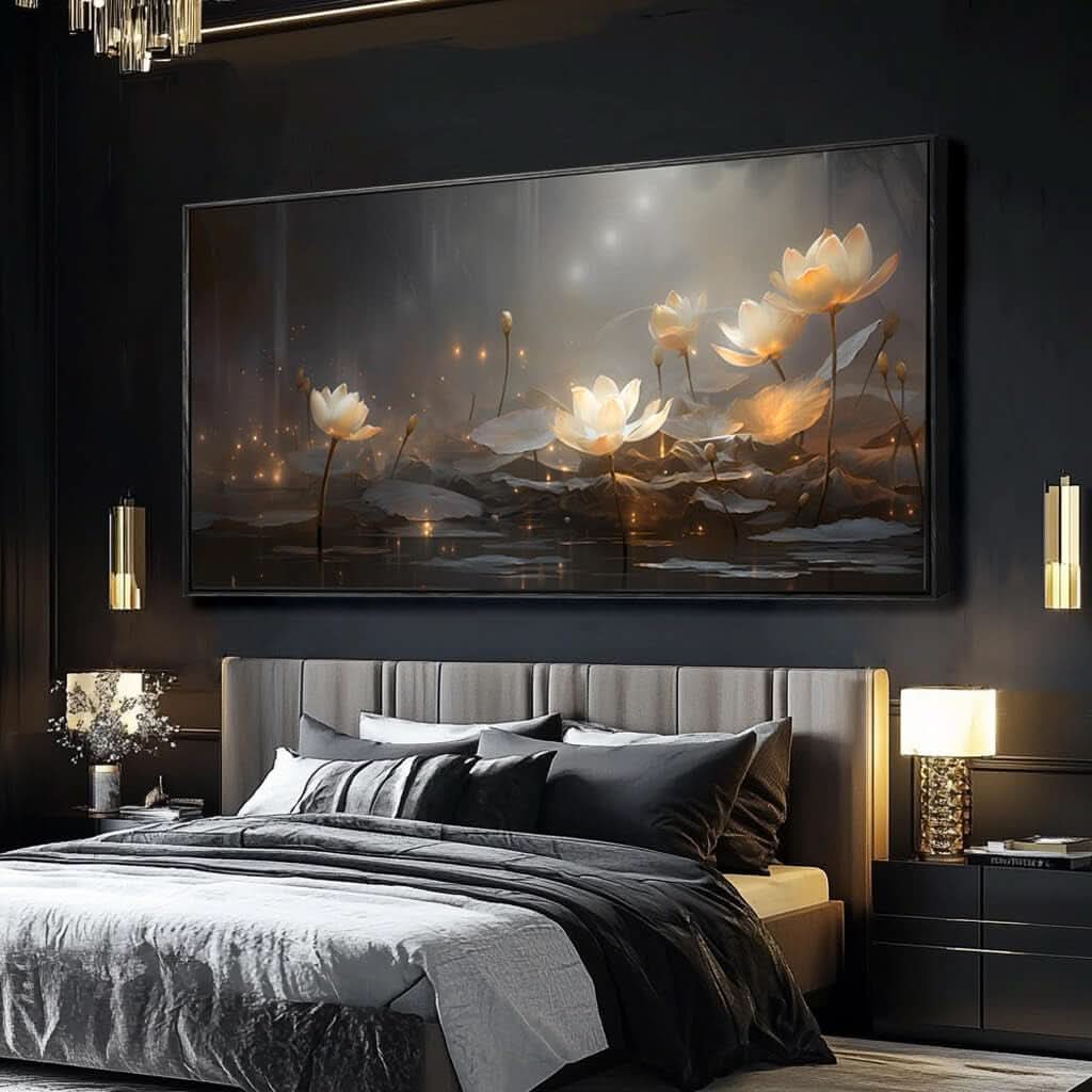 ordinary Floral Wall Art 29x58 White Canvas for Living Room – image 7