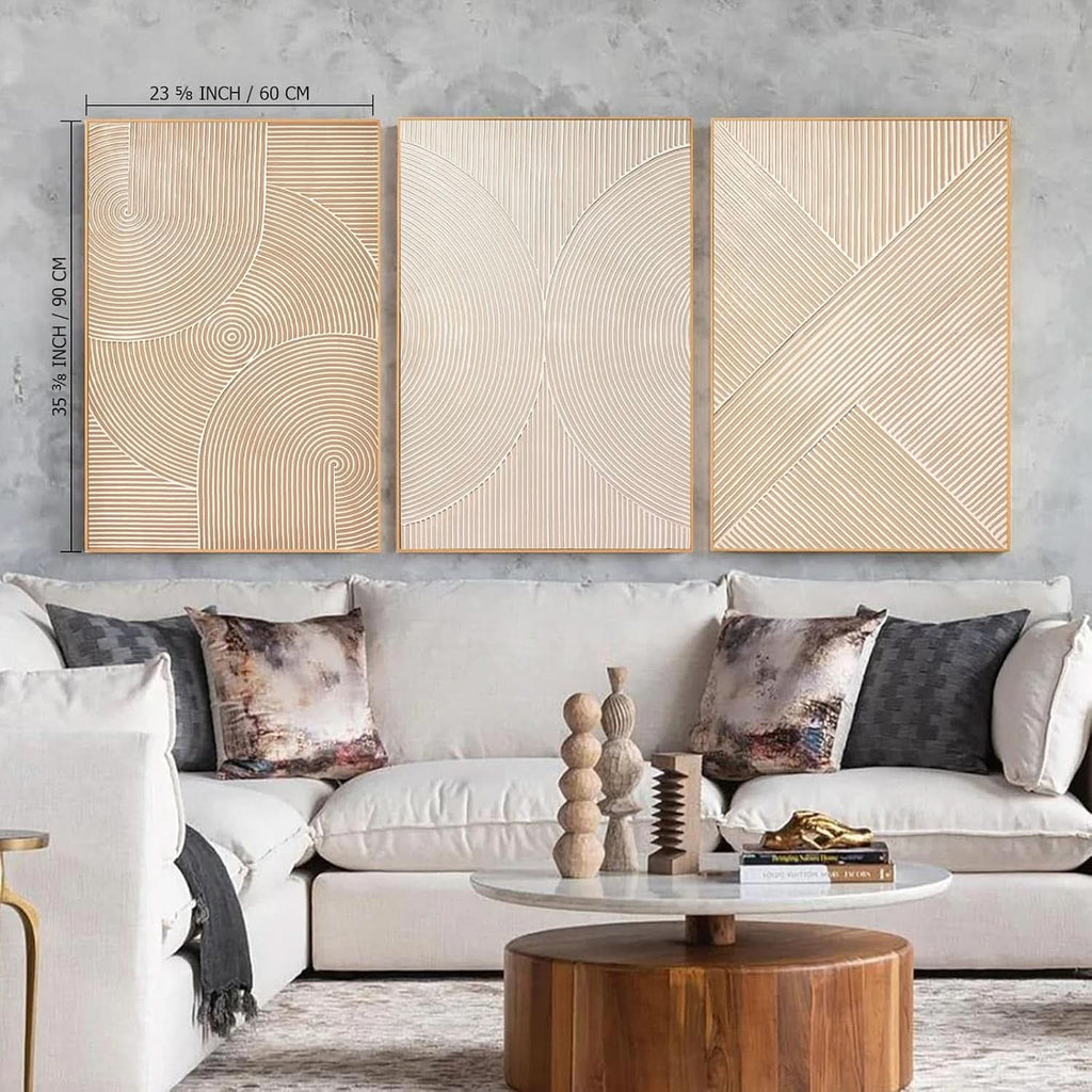 Textured Abstract Wall Art Extra Large Hand-Painted Neutral – image 2