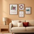 Forest Christmas Holiday Landscape Wall Art Set of 5 Framed – main view