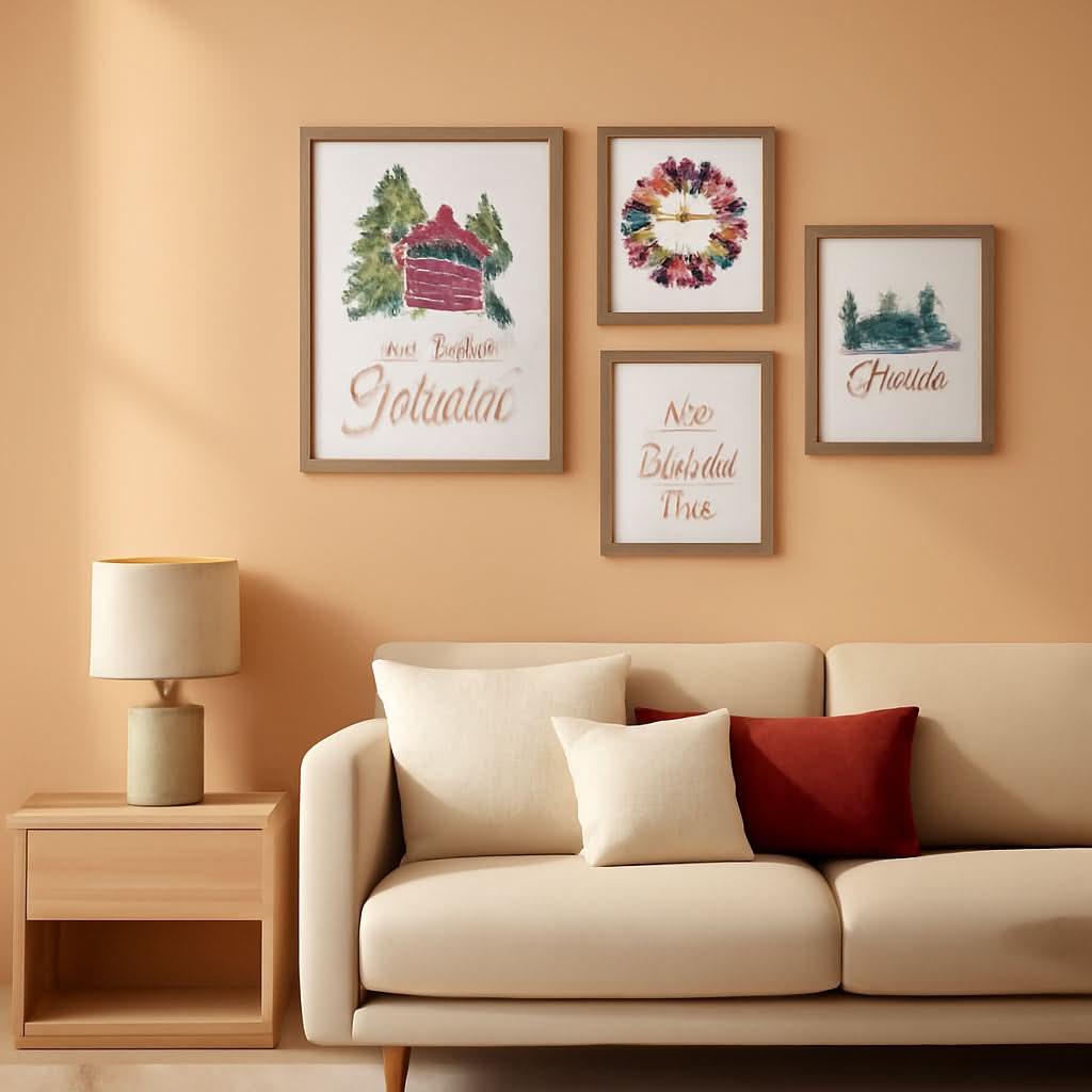 Forest Christmas Holiday Landscape Wall Art Set of 5 Framed – main view