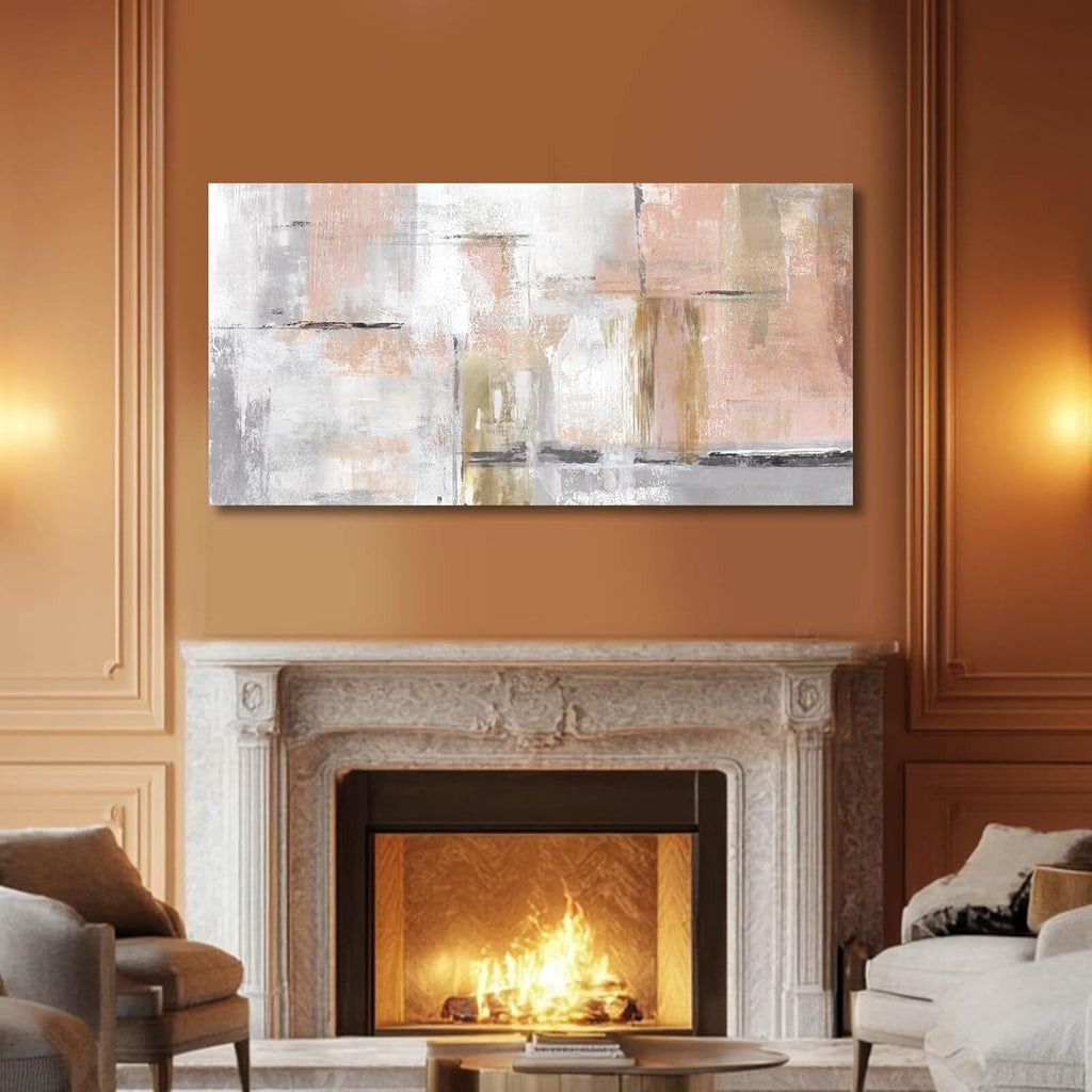Abstract Wall Art 20x40 Powder Pink Canvas for Living Room – image 5