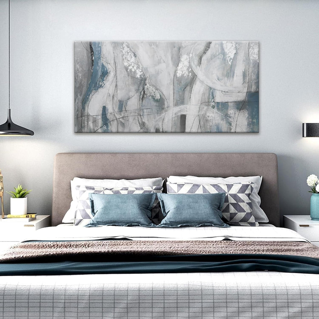 Expression Abstract Wall Art 20x40 White Canvas for Living Room – image 3