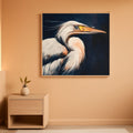 Blue Heron Textured Wall Art Hand-Painted Framed Canvas – main view
