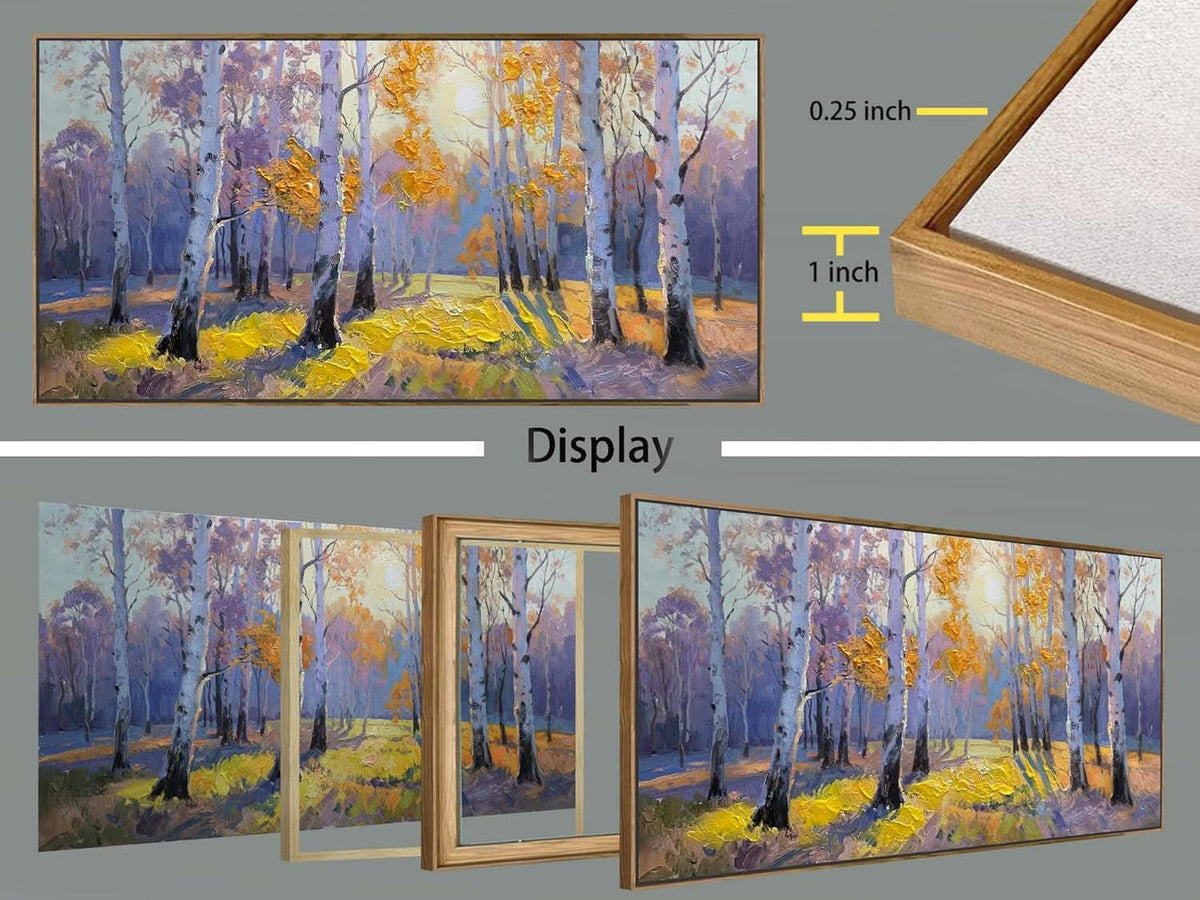 Forest Birch Landscape Wall Art 58x29 Framed Canvas – image 6