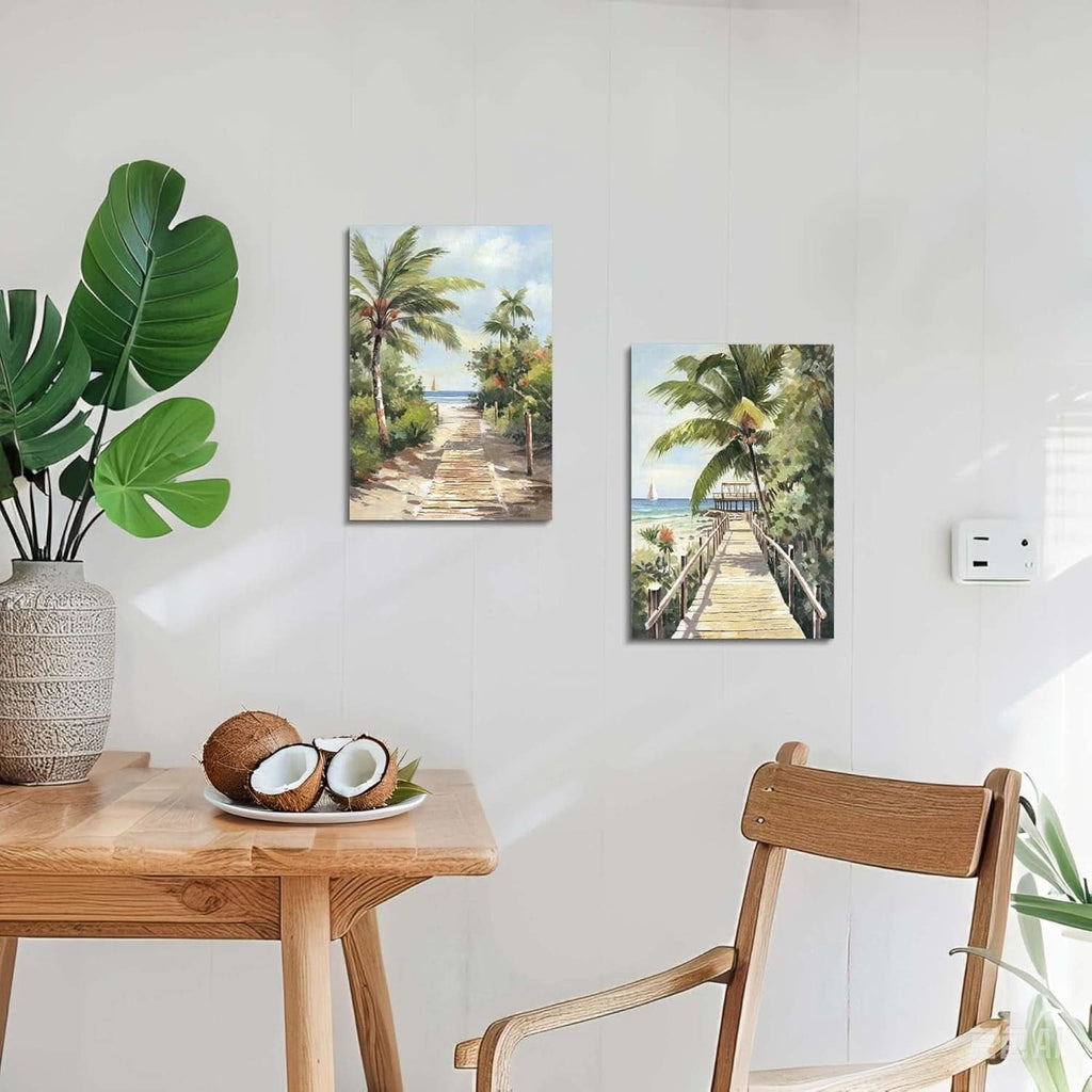 Seascape Tropical Coastal Wall Art Set of 2 Canvas, 11x16 in – image 6