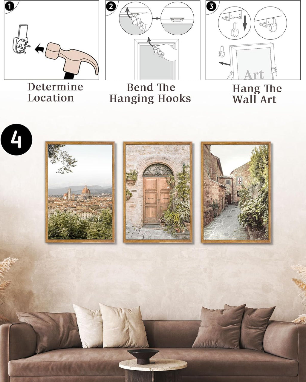 Florence Tuscan Cityscape Wall Art 16x24 Framed for Living Room – image 5