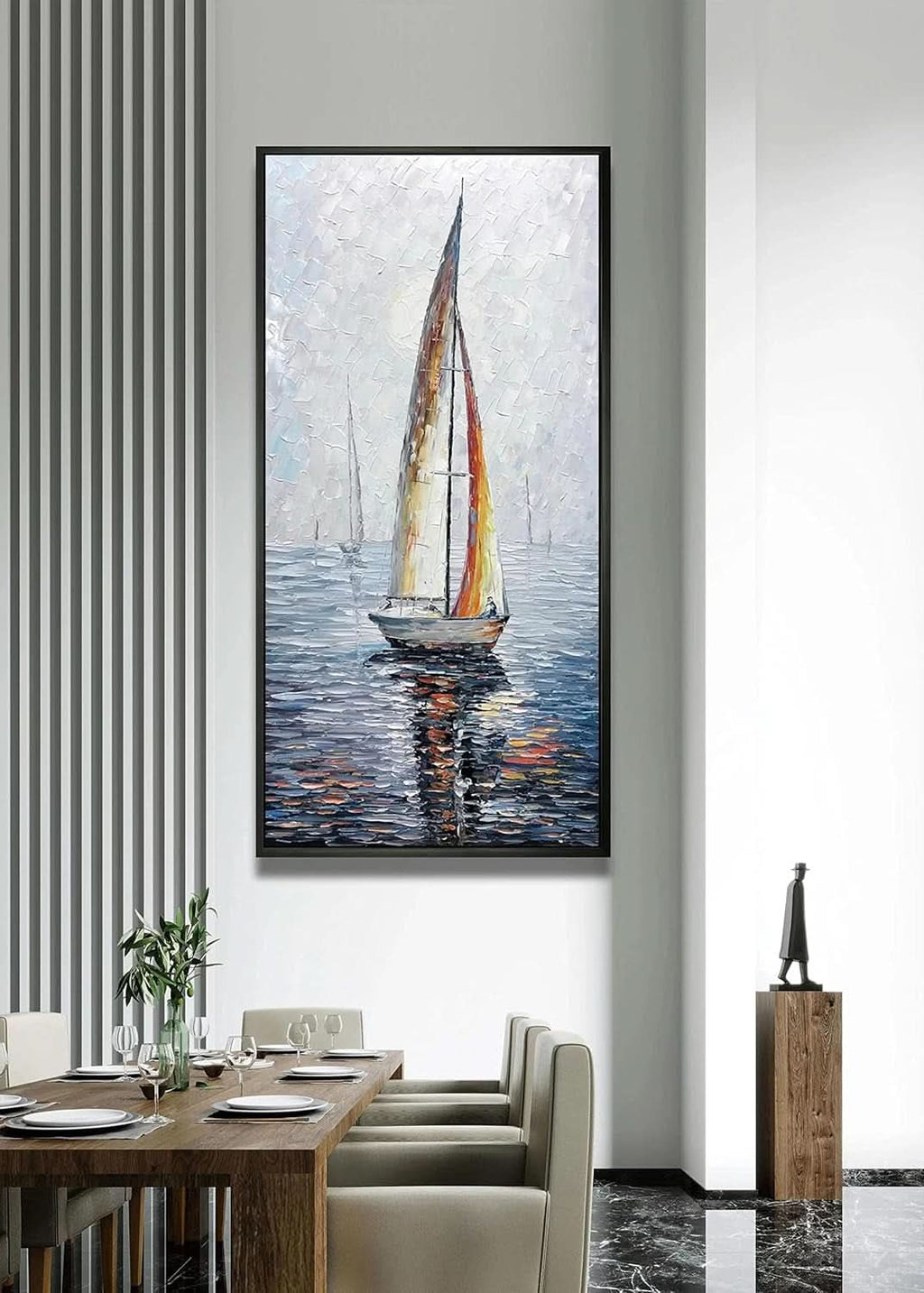 Abstract Wall Art 24x48 Hand-Painted Canvas for Living Room – image 4