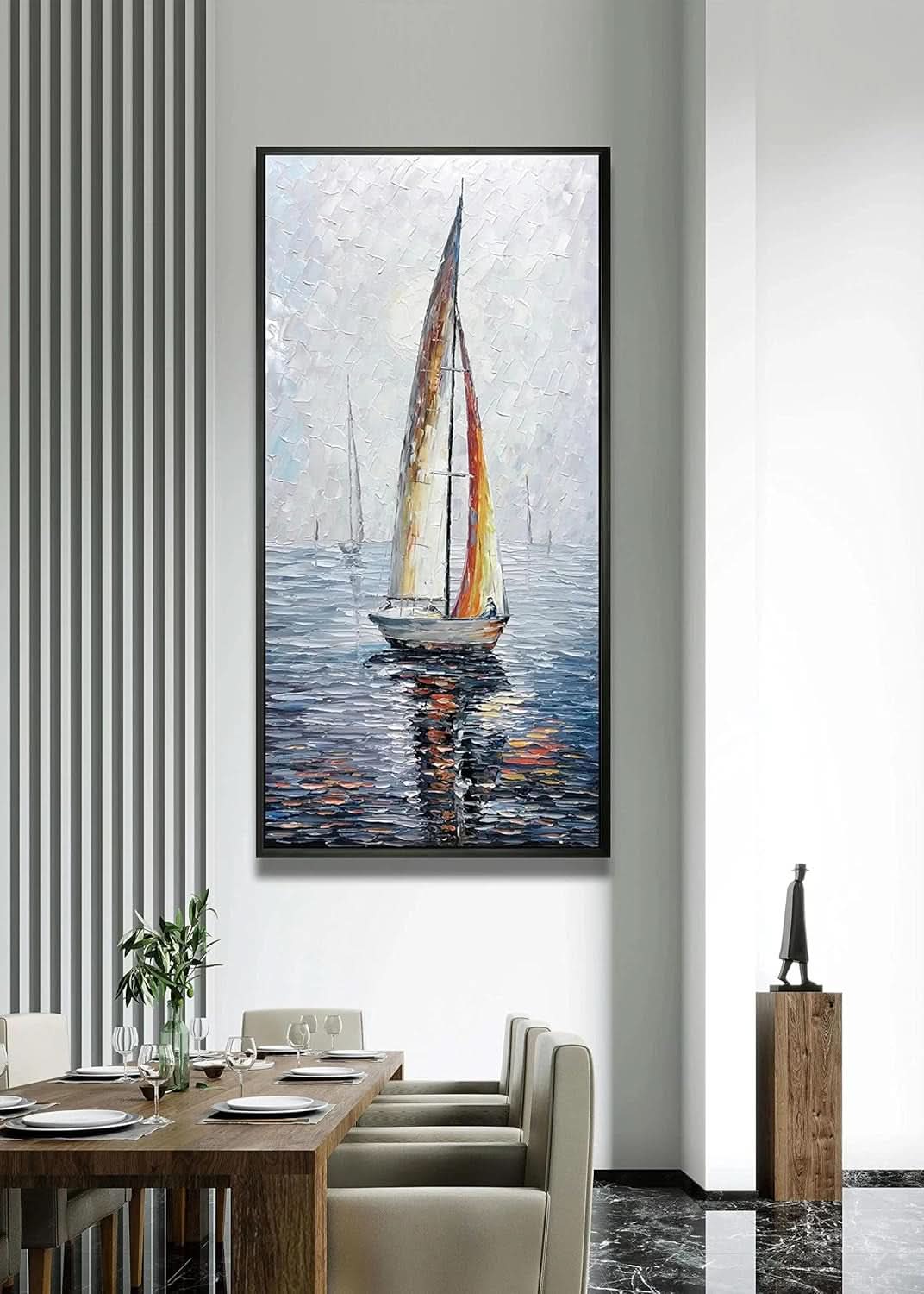 Abstract Wall Art 24x48 Hand-Painted Canvas for Living Room – image 4
