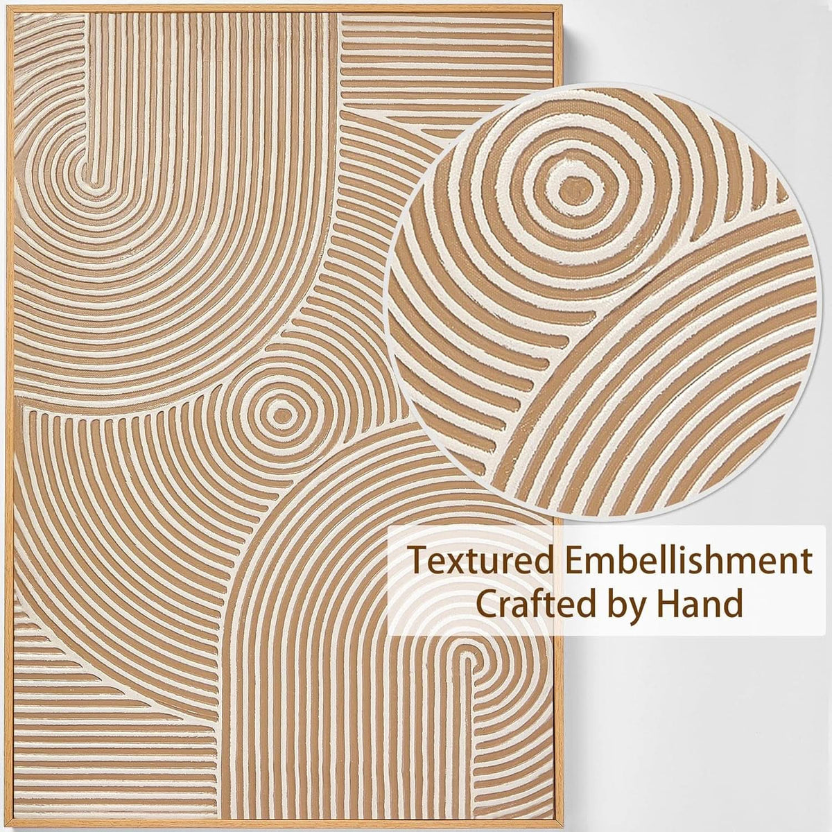 Textured Modern Wall Art 16x24 Hand-Painted Neutral – image 3