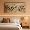 Expressionist Abstract Wall Art 24x48 Brown Yellow – main view