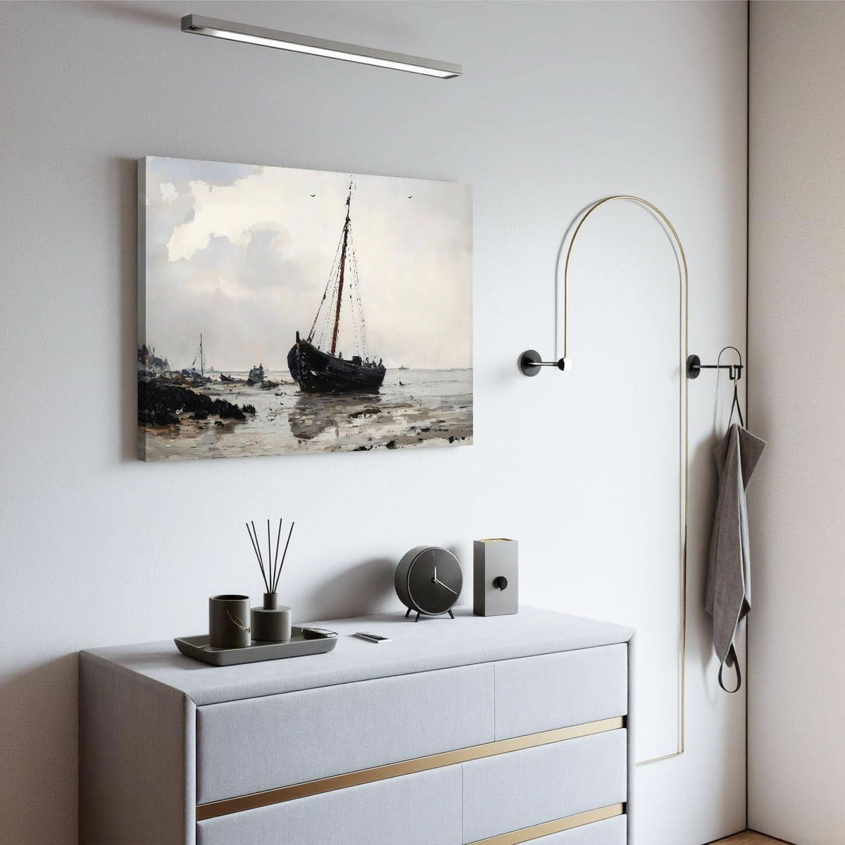 Abstract Coastal Wall Art 32x48 Canvas for Living Room – image 2