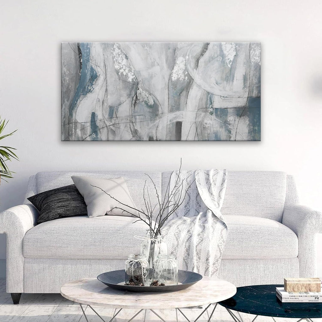 Expression Abstract Wall Art 20x40 White Canvas for Living Room – image 5
