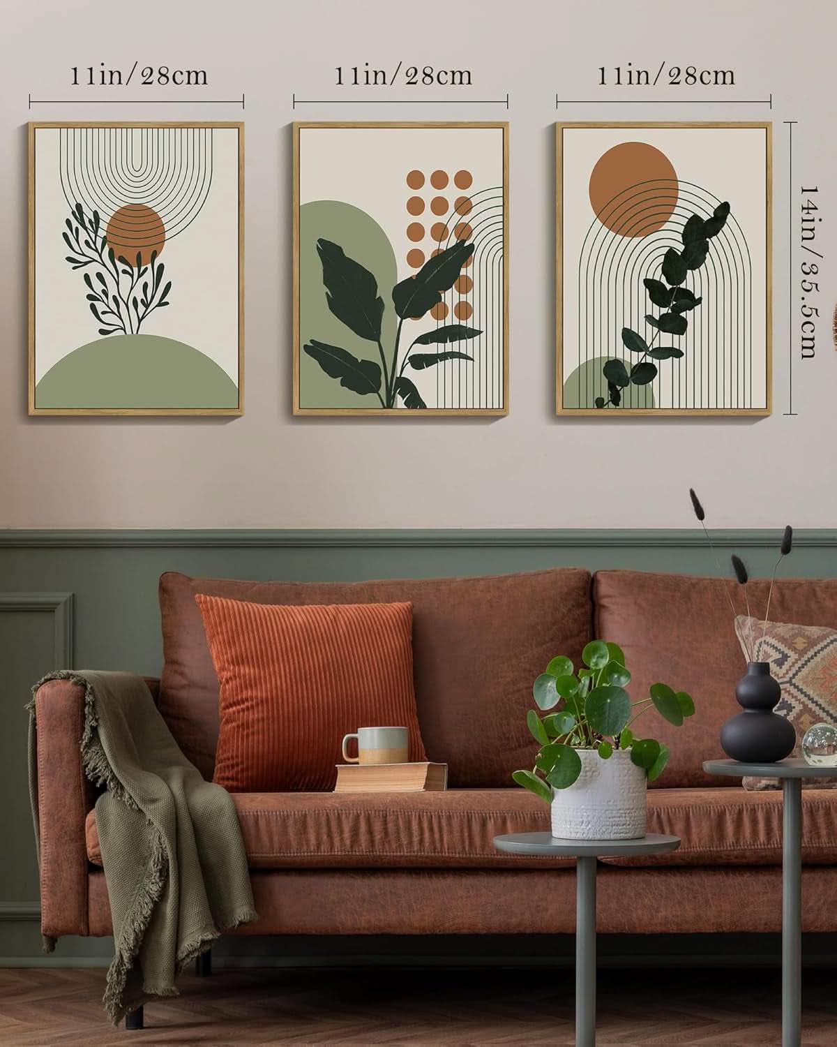 Boho Botanical Wall Art 11x14 Framed for Living Room – image 5
