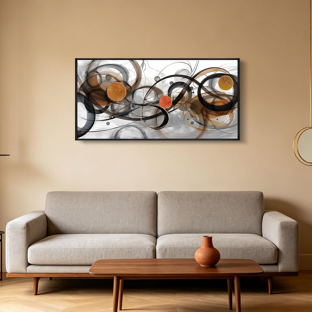 Charcoal Abstract Wall Art 40x20 Brown Canvas for Living Room – image 2