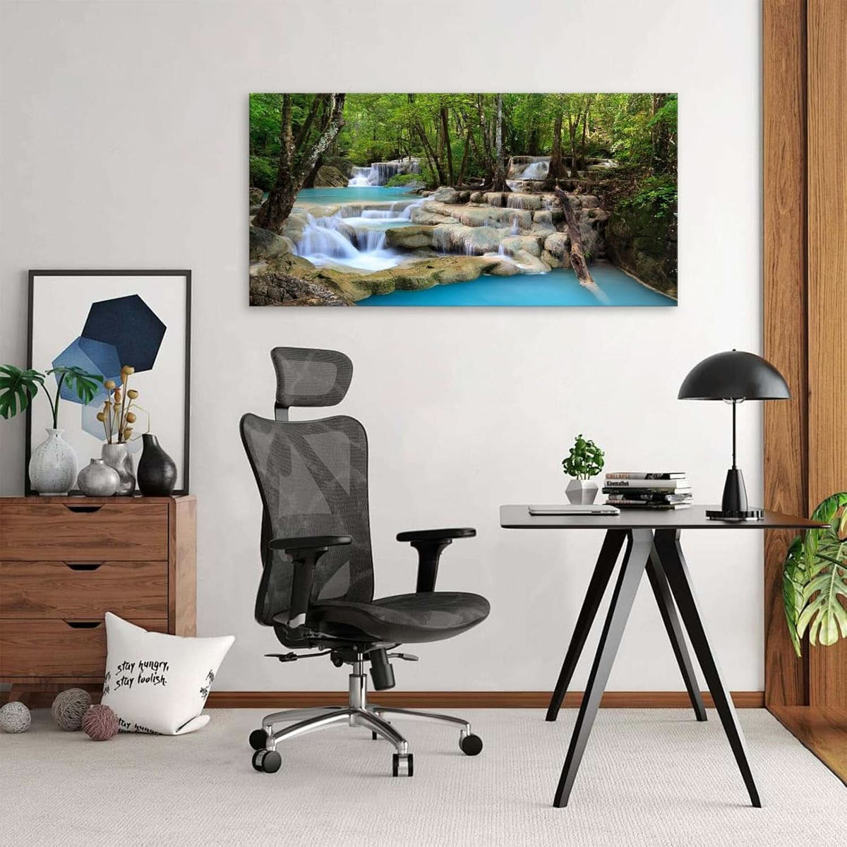 Tropical Waterfall Landscape Wall Art 71x36 Canvas – image 5