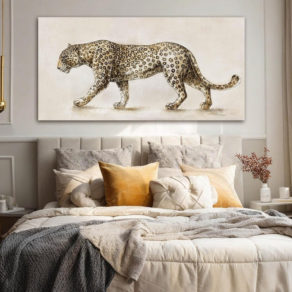 Leopard Wall Art 20x40 Gray Neutral Canvas for Living Room – image 4