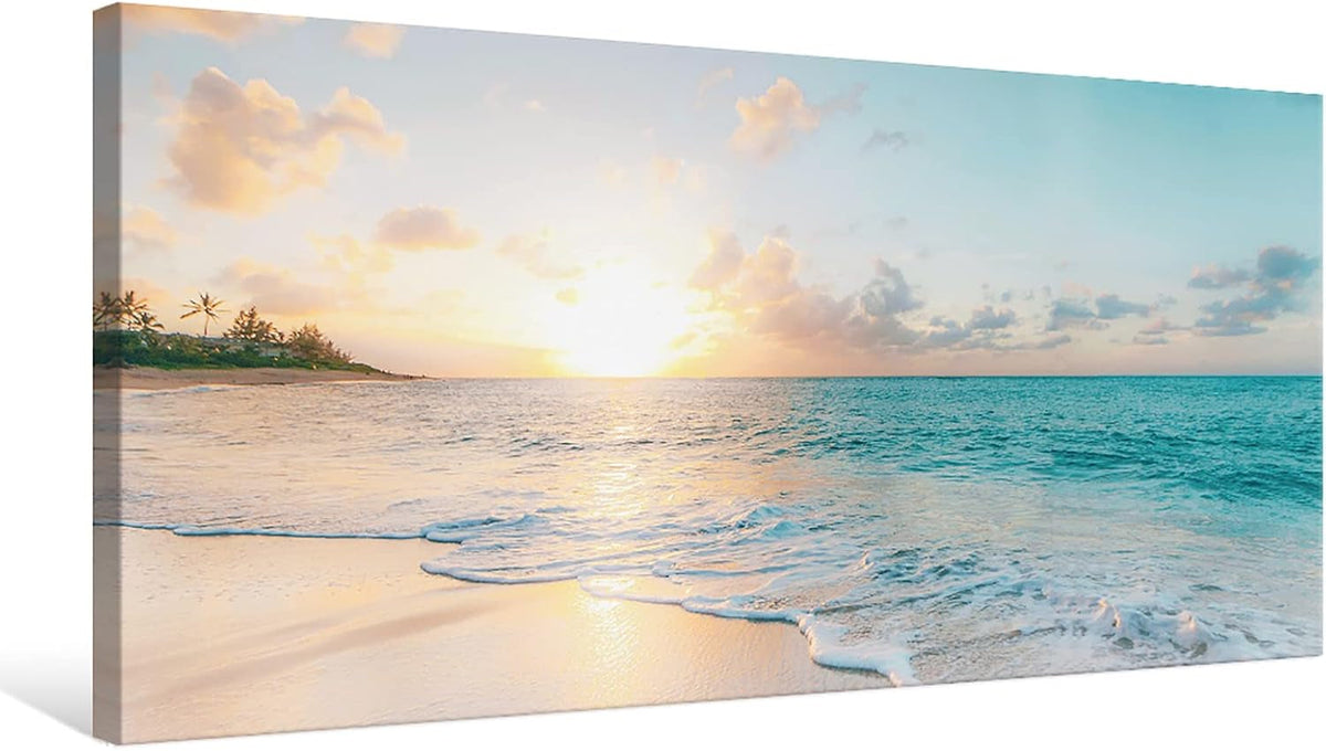 Sunset Coastal Wall Art 20x40 Blue Canvas for Living Room – image 8