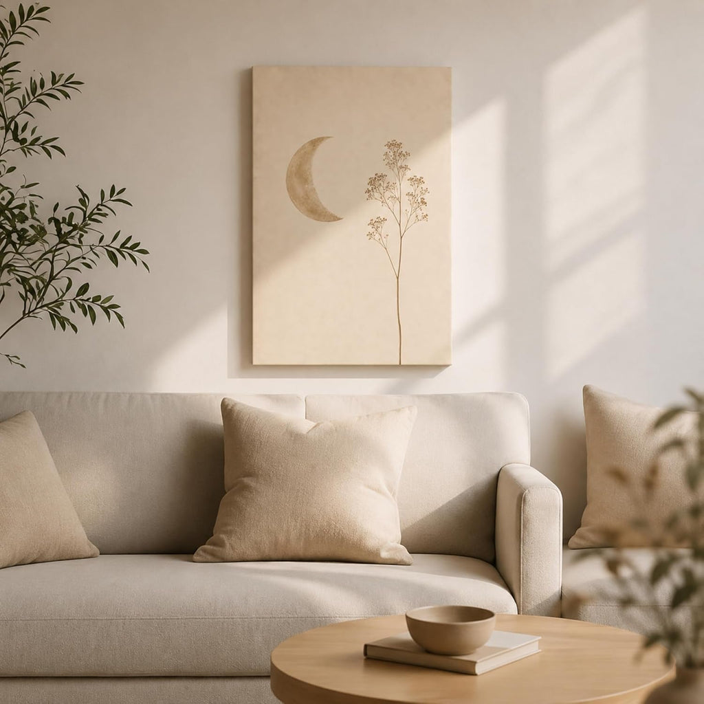 Moon Palette Celestial Canvas Wall Art Neutral for Living Room – image 3
