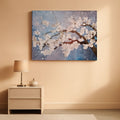 Plum Blossom Twent Floral Wall Art 40x20 Hand-Painted White Blue – main view
