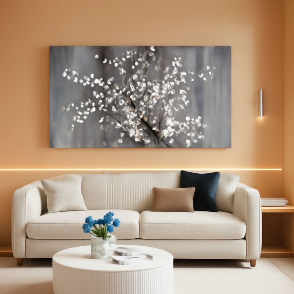 Canvas Wall Art 20x40 White for Living Room – main view