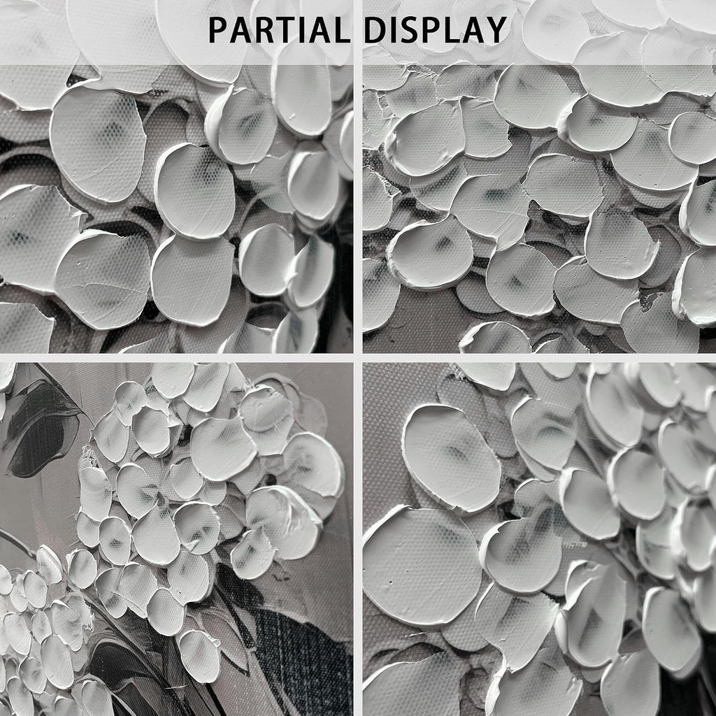 Black and White Floral Wall Art 20x40 Canvas for Living Room – image 3