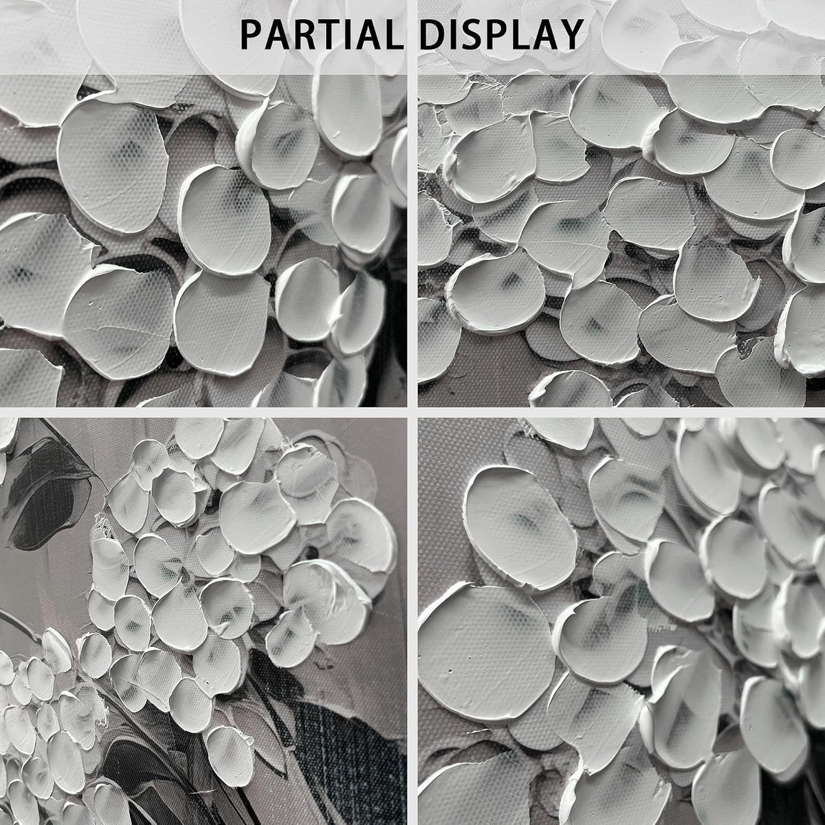 Black and White Floral Wall Art 20x40 Canvas for Living Room – image 3