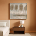 Forest Tree Black and White Landscape Wall Art Hand-Painted Canvas – main view