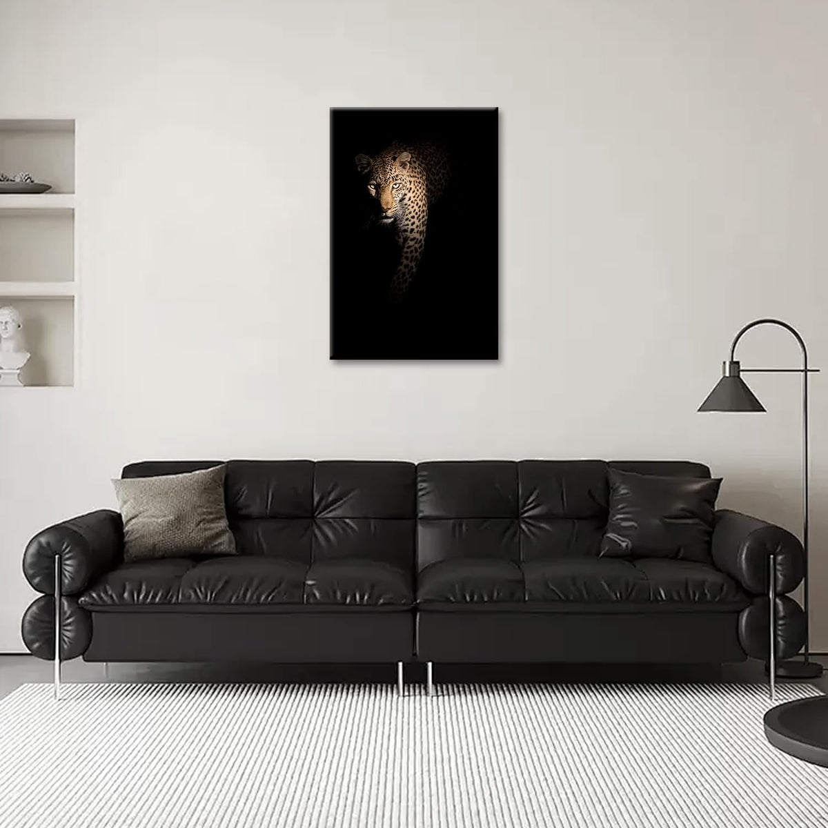 Leopard Wildlife Portrait Wall Art 24x36 Framed Canvas – image 3