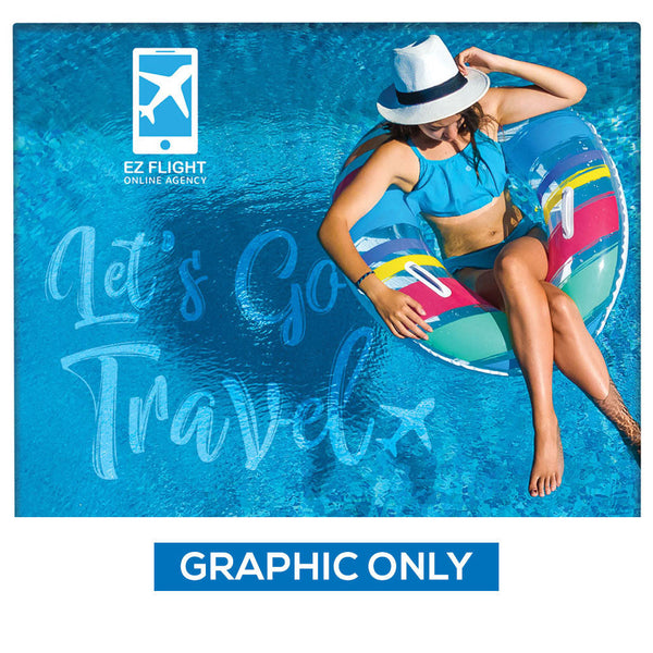 10ft One Choice® Fabric Display Straight White Back Fabric Single-Sided (Graphic Only)