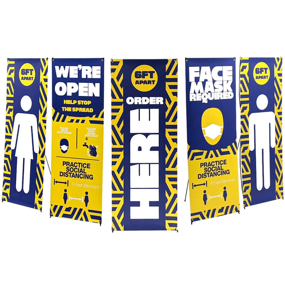 ONE CHOICE 24 x 62 in. 5 Pack Small X Banner Stand Super Flat (Graphic Package)